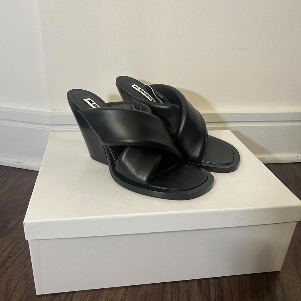 Jil Sander Padded Leather Mule Black NWT EU 40 US 10